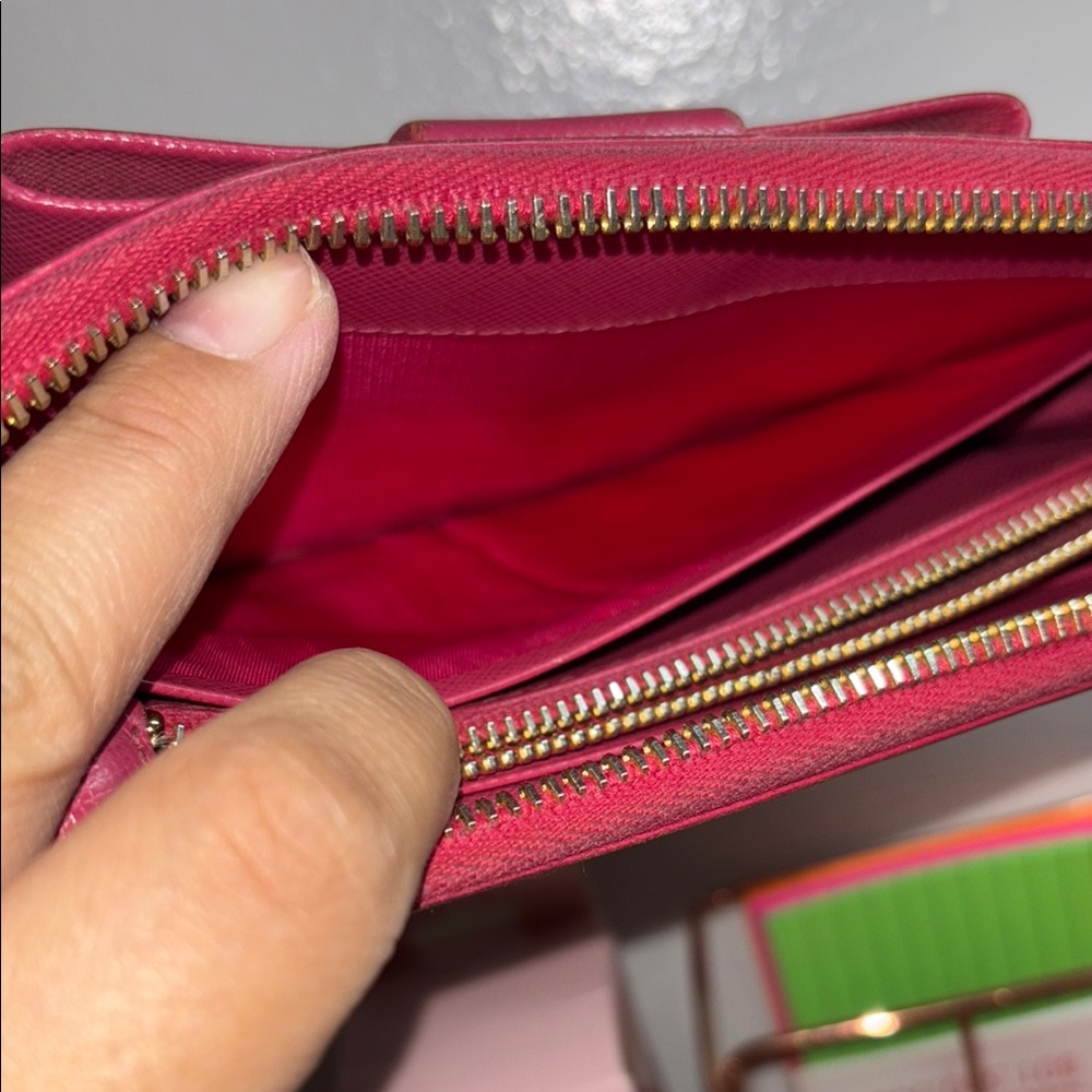 Prada Pink Bow Zip Around Wallet - Picture 8 of 9